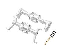 Cerlyiont Aluminum Alloy Front And Rear Axle Housings, CNC Axle Housing Set for FMS FCX24 1/24 RC Car, Rc Crawler Car Upgrade Parts (Silver)