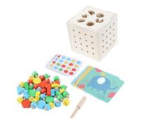 Cerlyiont Gioco educativo in Legno con Forme e Colori per Bambini 03 Anni - Puzzle di Abbinamento con Scatola, Animali e Costruzioni per Sviluppo motorio e cognitivo