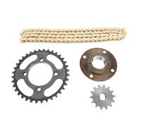 Cerlyiont Kit pignoni e catena 420 per go kart e minimoto - 96 maglie, pignone anteriore 14T (Ø int. 12x17mm), posteriore 36T e volano liscio