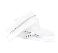 Cerniera 1 pz 5# Cerniere in resina con strass 50/60/70 cm, aperte, decorative, for giacche, borse, vestiti, accessori for cucire fai da te.(White,7.375)