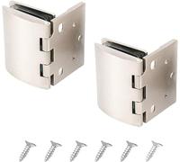 cerniera, 2 cerniere a morsetto in lega di zinco, pivotanti a mezza sovrapposizione, 90 gradi, for ante armadietti in vetro senza bordo da 5-8 mm