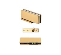 Cerniera a bilico for porta in vetro, cerniere for porta doccia, 1 set di s Tampone idraulico Cerniere a bilico Acciaio inossidabile spazzolato Morsetti for vetro Morsetti for bagno Accessori for port