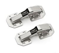 Cerniera a chiusura ammortizzata in acciaio inox, 112 mm, sovrapposizione | Molla di chiusura silenziosa, riduce il rumore, previene lo sbattimento, cucina tranquilla, set da 2 pezzi