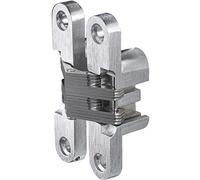Cerniera a forare Gedotec in look acciaio inox | 1 pezzo - cerniera in legno in metallo | VICI | Cerniera a forare nichelata spazzolata 12 x 59 mm | Cerniera per porta da avvitare con un angolo