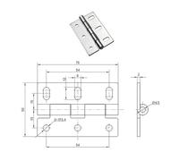 Cerniera a foro asimmetrico in acciaio inossidabile adatta for porta dell'armadio elettrico industriale, 1 pezzo(A)