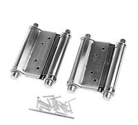 Cerniera a molla a doppia azione in acciaio inox da 7,6 cm, per porta del salone, bar, battente, pieghevole, color argento, per mobili per la casa, 2 pezzi