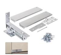 Cerniera a molla in acciaio inox per porta in legno, hardware per porta a chiusura automatica con albero telescopico regolabile, cerniera a molla a doppia azione, include piastre di copertura