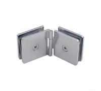 Cerniera a morsetto in ottone per 8 pannelli in vetro temperato da 12 mm con design quadrato per tenere saldamente in posizione le porte in vetro del bagno (cromato)