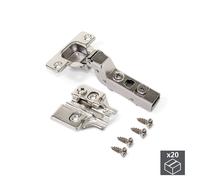 Cerniera a Scodellino 35 mm Collo Alto 100° con Basetta 20 Pezzi Emuca