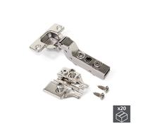 Cerniera a Scodellino 35 mm Collo Alto Chiusura Ammortizzata 100° Basette Euro 20 Pezzi Emuca