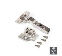 Cerniera a Scodellino 35 mm Mezzo Collo 100° con Basetta 20 Pezzi Emuca