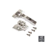 Cerniera a Scodellino X91N Apertura 100º Basetta a Vite Nichelato Acciaio Emuca