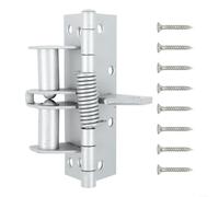 Cerniera a T resistente con spegnimento automatico per giardino (argento) | Funzione di spegnimento automatico, blocco di posizionamento a 90°, morbida chiusura ammortizzante, previene lo sbattimento
