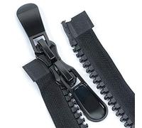 Cerniera Aperta, Cerniere for Cucire, 2 Pezzi Grandi Con Doppia Apertura for Giacca for for Cappotto In Cotone A Due Vie A Testa(Black 100CM)