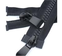 Cerniera Aperta, Posizionamento Cerniera, 1 Pezzo 8# 60~500cm Doppia Apertura Grande Cerniera for Giacca con Zip Nera Bianca for Cucire Cerniera for Cappotto in Cotone a Due Vie a Doppia Testa(Black,1