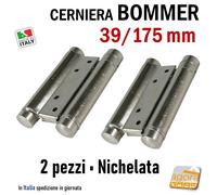 Cerniera Bommer 29 75mm, 42 200 Doppia Azione a Molla Nichelata per Porte (2 pz)