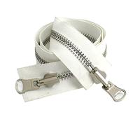 Cerniera, Cerniere in Meta Doppia Faccia, Cerniere Rota Due Vie con Estremità Aperta per Giacche, Vestiti, Accessori per Cucire Fai da Te/White - Sier/5# - 90Cm