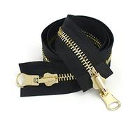 Cerniera, Cerniere in Meta Doppia Faccia, Cerniere Rota Due Vie con Estremità Aperta per Giacche, Vestiti, Accessori per Cucire Fai da Te/Black - D/5# - 100Cm