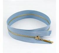 Cerniera, cerniere per cucire, Cerniere metalliche 2/5 pezzi 40/50/60/70 cm OpenEnd Decor Zip-Azzurro-70 cm-2 pezzi