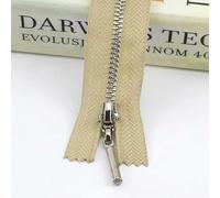 Cerniera, cerniere per cucire, Cerniere metalliche 2/5 pezzi 40/50/60/70 cm OpenEnd Decor Zip-Khaki-40 cm-2 pezzi