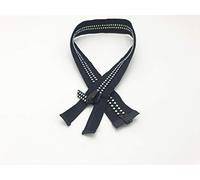 Cerniera con strass iridescenti, chiusura lampo con strass lucidi, estremità aperta da mnj-trimmings ltd (nero)