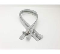 Cerniera con strass iridescenti, chiusura lampo con strass lucidi, estremità aperta di mnj-trimmings ltd (argento metallizzato)