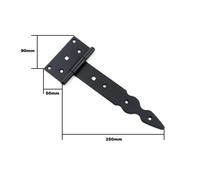 Cerniera Decorativa Nera A T Pesante Per Porta Con Flaps Per Shed E Garage
