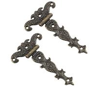 Cerniera decorativa vintage in bronzo, stile vintage, con cerniera ad angolo, stile rustico, antico, cerniere per porta, adatta per porte di stallone, in ferro battuto nero antiruggine