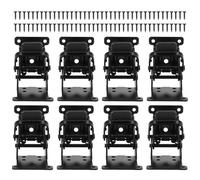 Cerniera di estensione autobloccante con staffa for gambe pieghevole supporto for riparazione mobili for a vite(Black,8pcs)