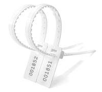 Cerniera di sicurezza numerata, 100pcs Plastic Tags with Sawtooth, Rectangular Self Locking Tamper Proof Pull Ties Seals, Numbered Disposable Cable Ties for Packing, Shipping(Red,500pcs)