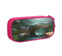 Cerniera Doppio Astuccio Cartoleria Little Bridge In The East Print Borsa Matite Scomparti Portamatite Borsa Per Adulto, Studente, Scuola, 20X9X4Cm