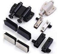 Cerniera for asta apribile verso l'alto e verso il basso, accessori for ferramenta in vetro, for mobili in argento, for porta singola e doppia, 1 pezzo(Silvery Single Kit)