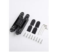 Cerniera for porta a 180 gradi, cerniera a croce invisibile regolabile for porta pieghevole for spazi commerciali, stanze segrete, design d'interni(Black,6.3x1.1in)