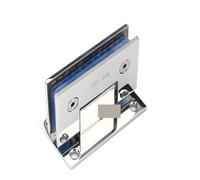 Cerniera for porta in vetro senza telaio in acciaio inossidabile da 2 pezzi Cerniere for porta con clip in vetro pieghevole da 180 gradi(Mirror)
