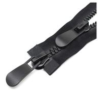 Cerniera grande 55cm, plastica, doppio cursore, resistente, nero