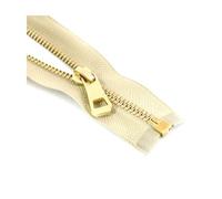 Cerniera in metallo da 35 cm a 85 cm con estremità aperta per borse, indumenti di ricambio, kit di riparazione per scarpe, accessori per cucire 5#,Oro cachi,55 cm - 2 pezzi