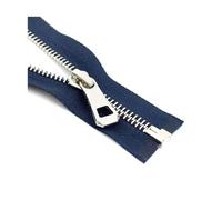 Cerniera in metallo da 35 cm a 85 cm con estremità aperta per borse, indumenti di ricambio, kit di riparazione per scarpe, accessori per cucire 5#,Blu navy argento,75 cm - 1 pezzo