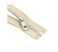 Cerniera in metallo da 35 cm a 85 cm con estremità aperta per borse, indumenti di ricambio, kit di riparazione per scarpe, accessori per cucire 5#,Argento cachi,85 cm - 2 pezzi