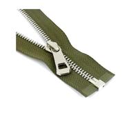 Cerniera in metallo da 35 cm a 85 cm con estremità aperta per borse, indumenti di ricambio, kit di riparazione per scarpe, accessori per cucire 5#,Argento verde,55 cm - 1 pezzo