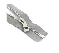 Cerniera in metallo da 35 cm a 85 cm con estremità aperta per borse, indumenti di ricambio, kit di riparazione per scarpe, accessori per cucire 5#,Grigio Argento,65 cm - 2 pezzi