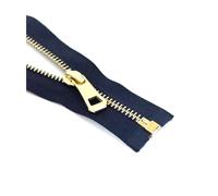 Cerniera in metallo da 35 cm a 85 cm con estremità aperta per borse, indumenti di ricambio, kit di riparazione per scarpe, accessori per cucire 5#,Blu Navy Oro,85 cm - 2 pezzi