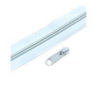 Cerniera in nylon da 2 a 10 metri con cursori per cucire vestiti su borse fai da te 3# o 5#,Azzurro chiaro,No3-5 Metri 5 Pezzi Cursori