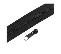 Cerniera in nylon da 2 a 10 metri con cursori per cucire vestiti su borse fai da te 3# o 5#,Nero,No3-5 Metri 5 Pezzi Cursori