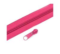 Cerniera in nylon da 2 a 10 metri con cursori per cucire vestiti su borse fai da te 3# o 5#,Rosa acceso,No3-5 Metri 5 Pezzi Cursori