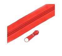 Cerniera in nylon da 2 a 10 metri con cursori per cucire vestiti su borse fai da te 3# o 5#,Rosso,No3-5 Metri 5 Pezzi Cursori