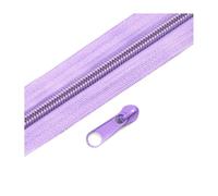 Cerniera in nylon da 2 a 10 metri con cursori per cucire vestiti su borse fai da te 3# o 5#,Viola chiaro,No5-5 metri 5 pezzi cursori