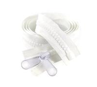 Cerniera in resina 10# Cerniera lunga 1/2/3/4/5 metri Cerniera con doppio cursore laterale aperto per accessori da cucito per tende, Bianco, 200cm