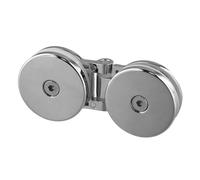 Cerniera in vetro a 180 gradi per doccia e lavabo, senza cornice, cromata, in lega di zinco, adatta per vetro da 5 a 12 mm, accessori da bagno moderni (a doppio lato)