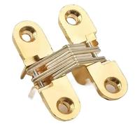 cerniera incrociata nascosta, Cerniera a scomparsa con cilindro a croce 8x42mm multicolore for finestre a libro(Gold)