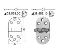 Cerniera inox - 1 PZ Osculati - 38.553.00 - 3855300